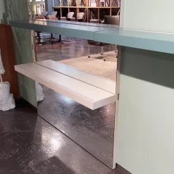 Wandborde Mit Spiegelpaneele Lack Matt Beige Seta Und Verde Blau Mit Beleuchtung