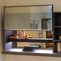 Wandelement 505 Eiche Grau Lack Anthrazit Ecoskin Grau