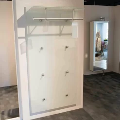 Wandgarderobe Pacific Mit Wandpaneel Garderobenstange Mit Hutablage 2 Haken-Set Ultrawhite