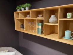 Wand-Gestaltungselement Hängeregal Eiche Massiv Natur Geölt