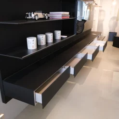 Wandkomposition Abacus Living Nero Opaco 102 Mit Beleuchtung