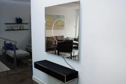 Wandkonsole Smart Console Wandmontiert Mikroleder Anthrazit 03 Poliert