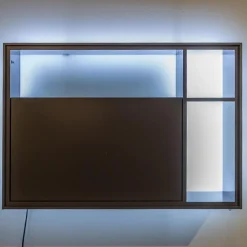 Wandregal Bookless Lack Anthrazit M21 Glasrückwand Mit Beleuchtung