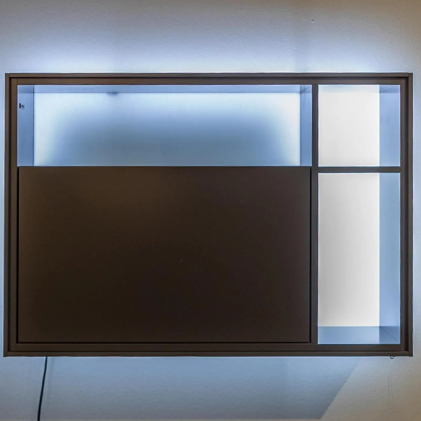 Wandregal Bookless Lack Anthrazit M21 Glasrückwand Mit Beleuchtung