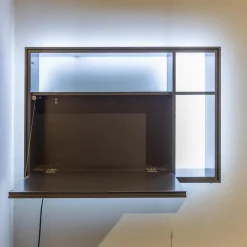 Wandregal Bookless Lack Anthrazit M21 Glasrückwand Mit Beleuchtung