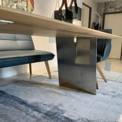 Wangentisch Zweigl Z20 Rustikale Asteiche Bianco Geölt Wange Stahl Nickelfarbig