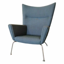 Wingchair CH445 Stoff Passion 13101 Grau Gestell Edelstahl