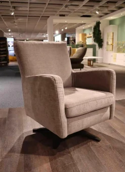 Wippsessel Global Estrela Stoff Togo Grau 5-Stern-Flacheisenfuß Schwarz