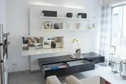 WK 409 Artena Hochglanz Schwarz Hartweiß mit Beleuchtung