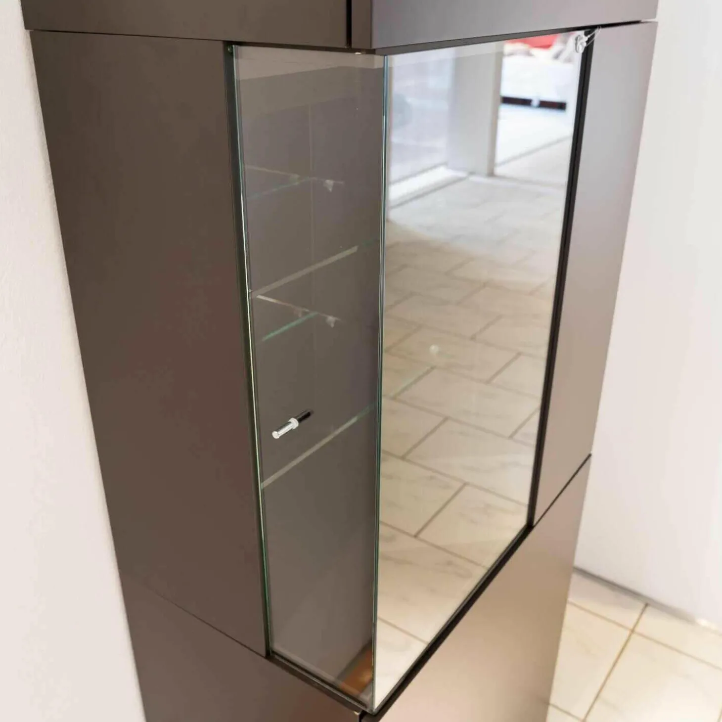 Wohnelement Contur-Unit Glattlack Mocca Mit Beleuchtung