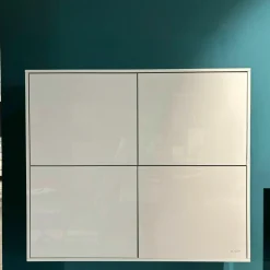 Wohnkombi Lack Kristallgrau Grau Hochglanz Metallkufe Schwarz Inklusive Beleuchtung