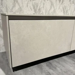 Wohnkombination 371 Riva Lack 842 Beton Sand Beige Und 122 Sand Rot Mit Beleuchtung