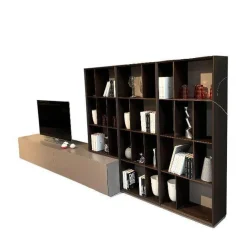 Wohnkombination Alea Lack Basalt Matt Raucheiche Furniert