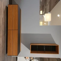 Wohnkombination Cubus Pure Eiche Naturöl Deckblatt Glas