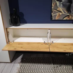 Wohnkombination Dimaro Lack Weiß Asteiche