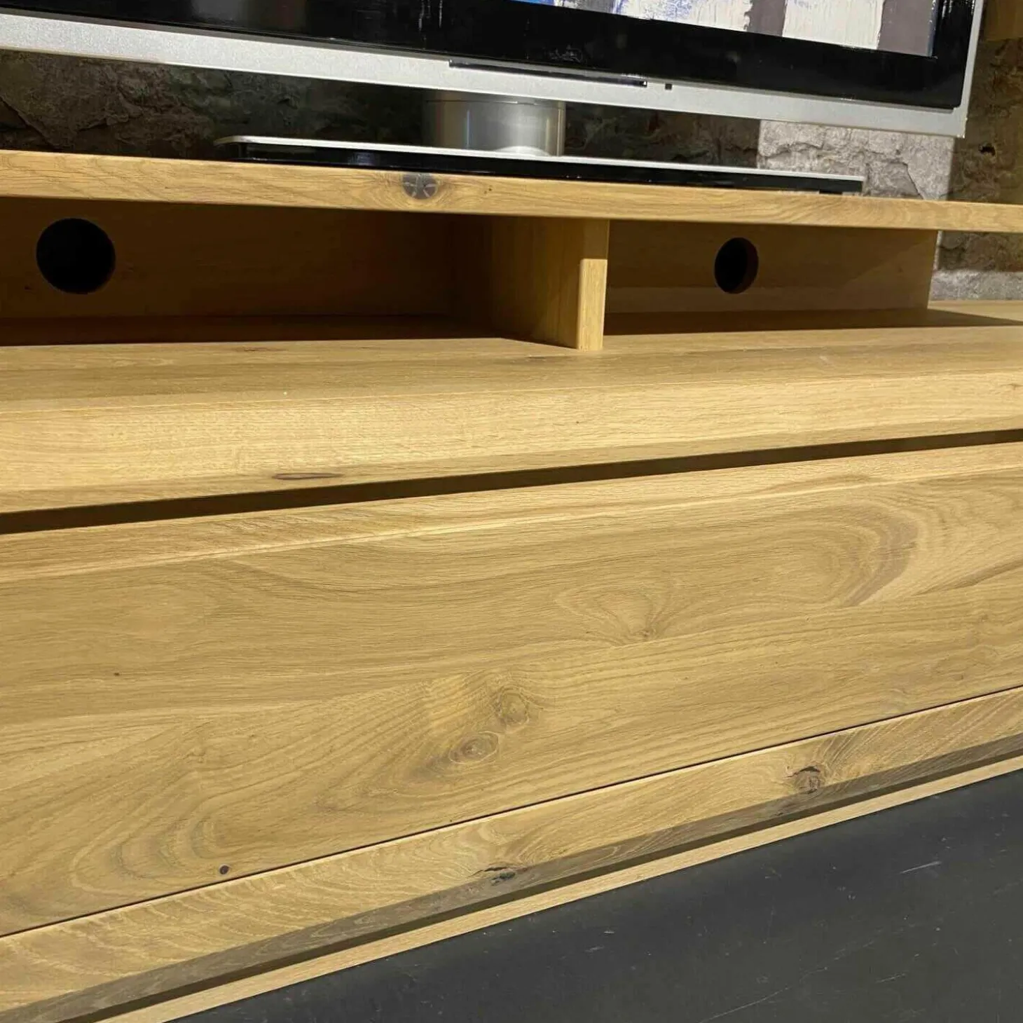 Wohnkombination Inavac Asteiche Bianco Mit Beleuchtung