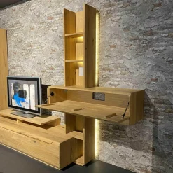 Wohnkombination Inavac Asteiche Bianco Mit Beleuchtung