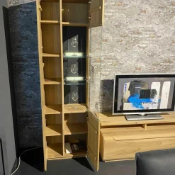 Wohnkombination Inavac Asteiche Bianco Mit Beleuchtung