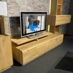 Wohnkombination Inavac Asteiche Bianco Mit Beleuchtung