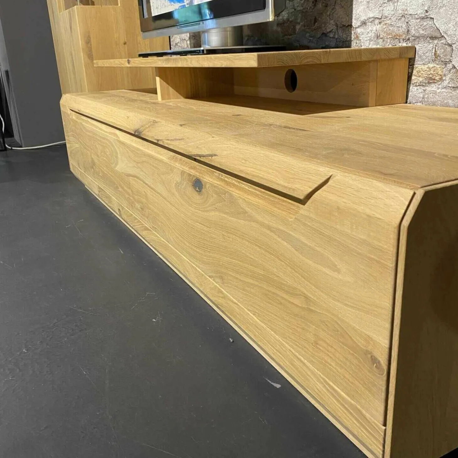 Wohnkombination Inavac Asteiche Bianco Mit Beleuchtung