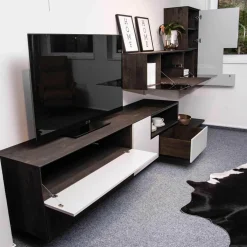 Wohnkombination Katana Wileiche Schwarz Geölt Mattlack