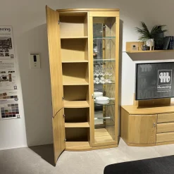 Wohnkombination Kiana VS 66540 Eiche Massiv Sand 2206 Mit Beleuchtung