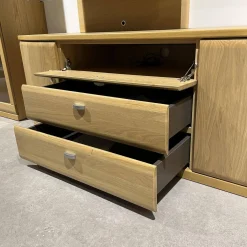 Wohnkombination Kiana VS 66540 Eiche Massiv Sand 2206 Mit Beleuchtung