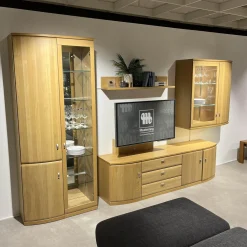 Wohnkombination Kiana VS 66540 Eiche Massiv Sand 2206 Mit Beleuchtung