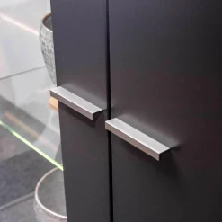 Wohnkombination Lavita Lack Graphit Nussbaum