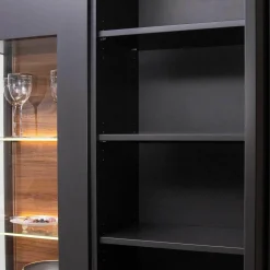 Wohnkombination Lavita Lack Graphit Nussbaum