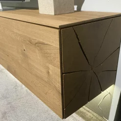 Wohnkombination Trevi 7250 V22 Kerneiche Umato Birke Lack Anthrazit Paneel Riffholz Inklusive Beleuchtung