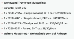 Wohnkombination Trevi 7250 V22 Kerneiche Umato Birke Lack Anthrazit Paneel Riffholz Inklusive Beleuchtung