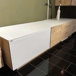 Wohnkombination Vmontanara Wildeiche Geölt Akzent Glas Optiwhite Weiß Mit Beleuchtung