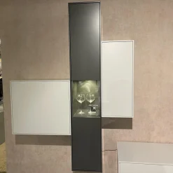 Wohnkombination WK 419 Intono Lack Steingrau Lack Quarz