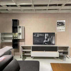 Wohnkombination WK 419 Intono Lack Steingrau Lack Quarz