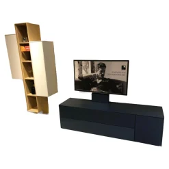 Wohnkombination WK419 Intono Eiche Milk TV-Säule Schwenkbar