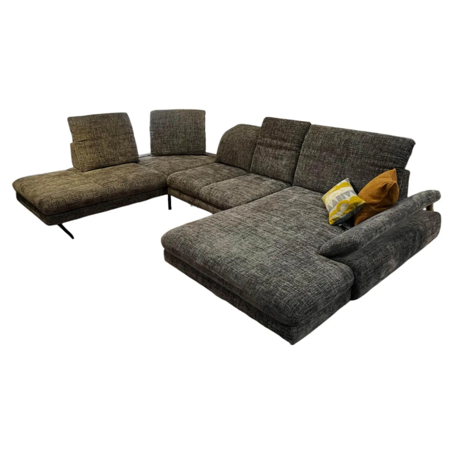 Wohnlandschaft Bailey Stoff Renegade 168 Plumb Grau Metallfüße Schwarz