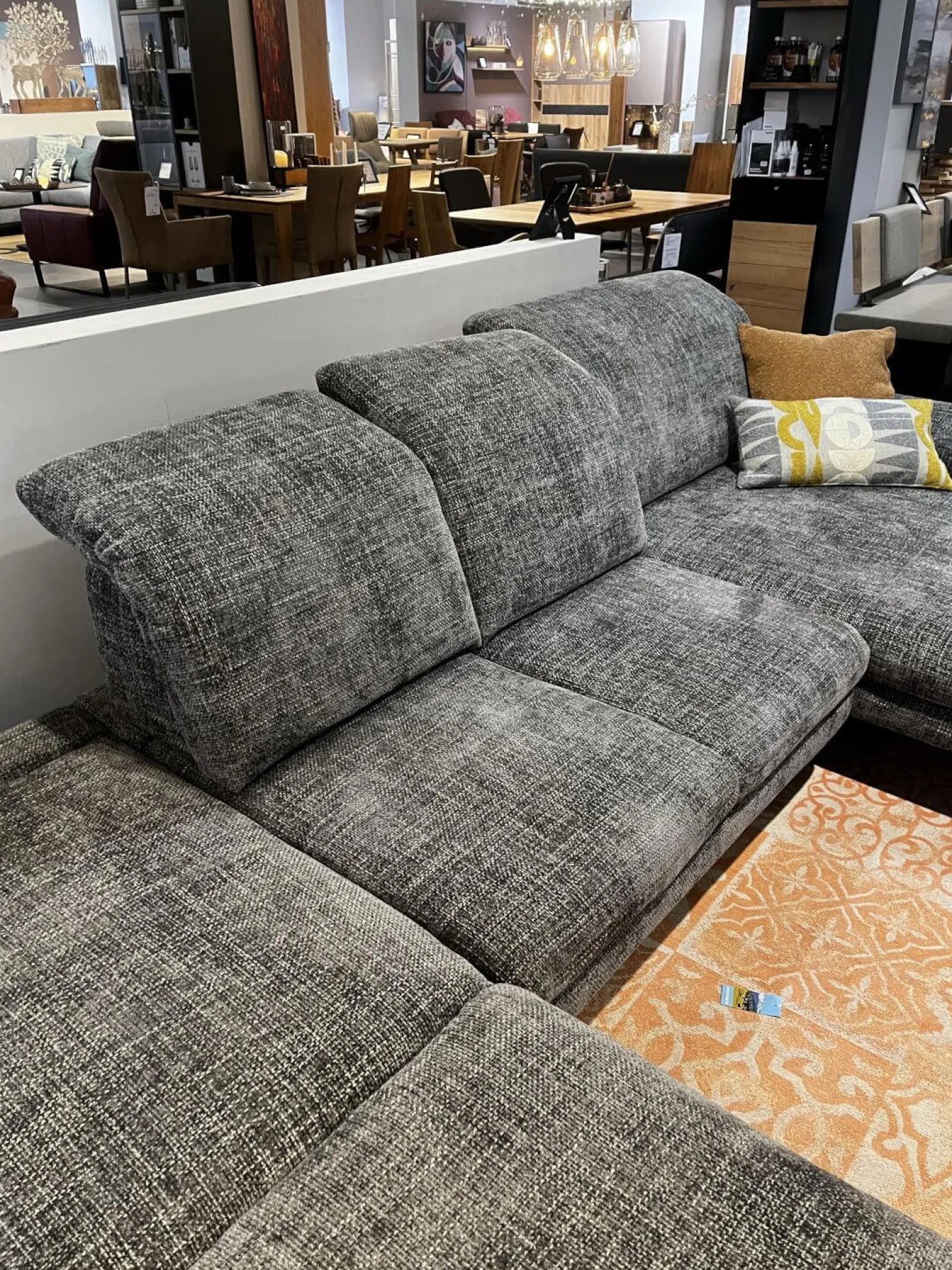 Wohnlandschaft Bailey Stoff Renegade 168 Plumb Grau Metallfüße Schwarz