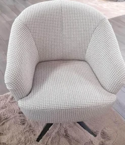 Wohnlandschaft Garda Stoff 0634/08 & 1710/ 18 Grau Füße Schwarz Matt mit drehbarem Clubsessel