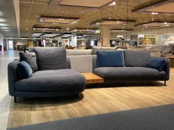 Wohnlandschaft Kumo 555 Stoff 22 505 Schwarzblau Grau Gussfuß Matt Verkehrsschwarz Schwarz