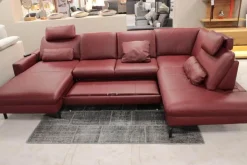 Wohnlandschaft Leonore Leder Longlife 160 Vivre Barolo Rot