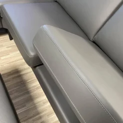 Wohnlandschaft Mit Hocker Leder Prime Anthrazit Fuß Metall Schwarz