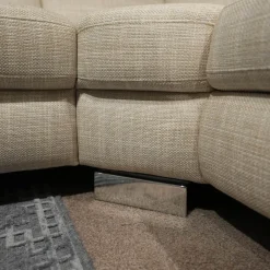 Wohnlandschaft MR 360-Soft Stoff JAB 15070 Grau Metallfuß Chrom Mit Relaxfunktion Inklusive 3 Kissen