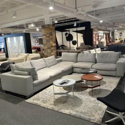 Wohnlandschaft Now Soft In Stoff Sable 01 Grau Gestell Metallkufe Chrom