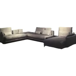 Wohnlandschaft Nuvola Stoff 17.100 Schwarz-Weiß Gemustert 437x292