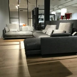 Wohnlandschaft Nuvola Stoff 17.100 Schwarz-Weiß Gemustert 437x292