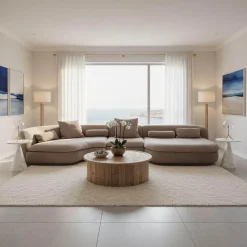 Wohnlandschaft Piaf Und Konsole Calix Leder Kashmir Boue Cat.A Konsole Massives Lindenholz