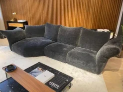 Wohnlandschaft Standard Stoff Dess. Soft Imperial T 8566-00 Grau Armlehne Abklappbar