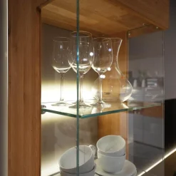 Wohnwand 2020 Asteiche Geölt Braun Glas Optiwhite Weiß