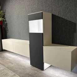 Wohnwand 945 Easytouch Lacklaminat 967 Alpinweiß Mit Beleuchtung